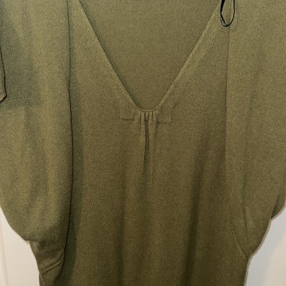 bebe Cashmere Sweater Tunic/Dress, Army Green, EUC, Size L - Picture 3 of 6